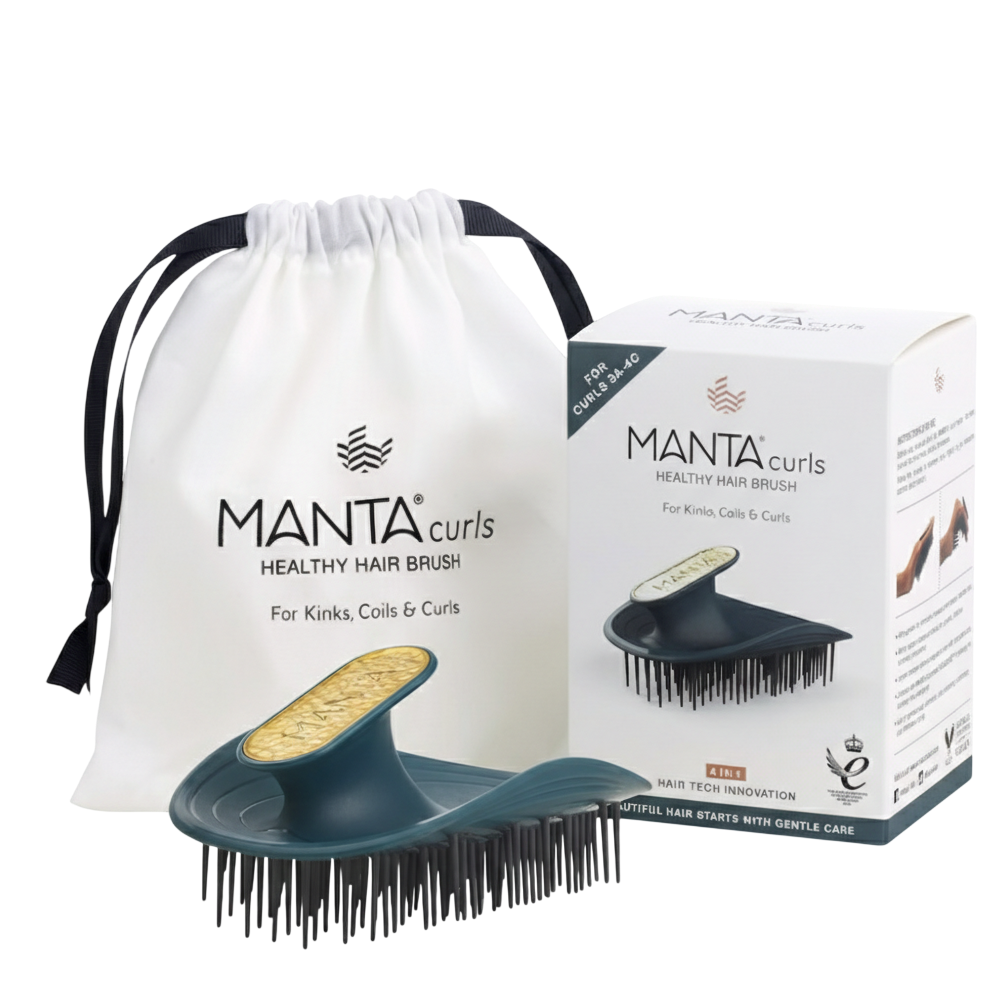 MANTA Brush Kinks, Coils & Curls Soft Teal Green - Щітка для кучерявого та хвилястого волосся смарагдова MANTA Brush Kinks, Coils & Curls Soft Teal Green - Щітка для кучерявого та хвилястого волосся смарагдова